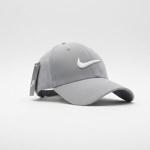 Nike Grey Baseball Cap with White Swoosh NWT
